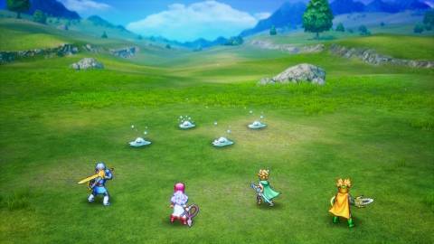Fighting Liquid Metal Slimes in Dragon Quest 2 Remake