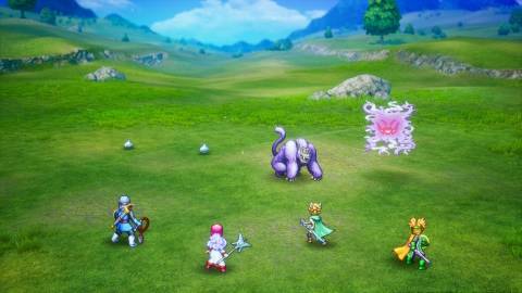 Fighting Metal Slimes in Dragon Quest 2 Remake