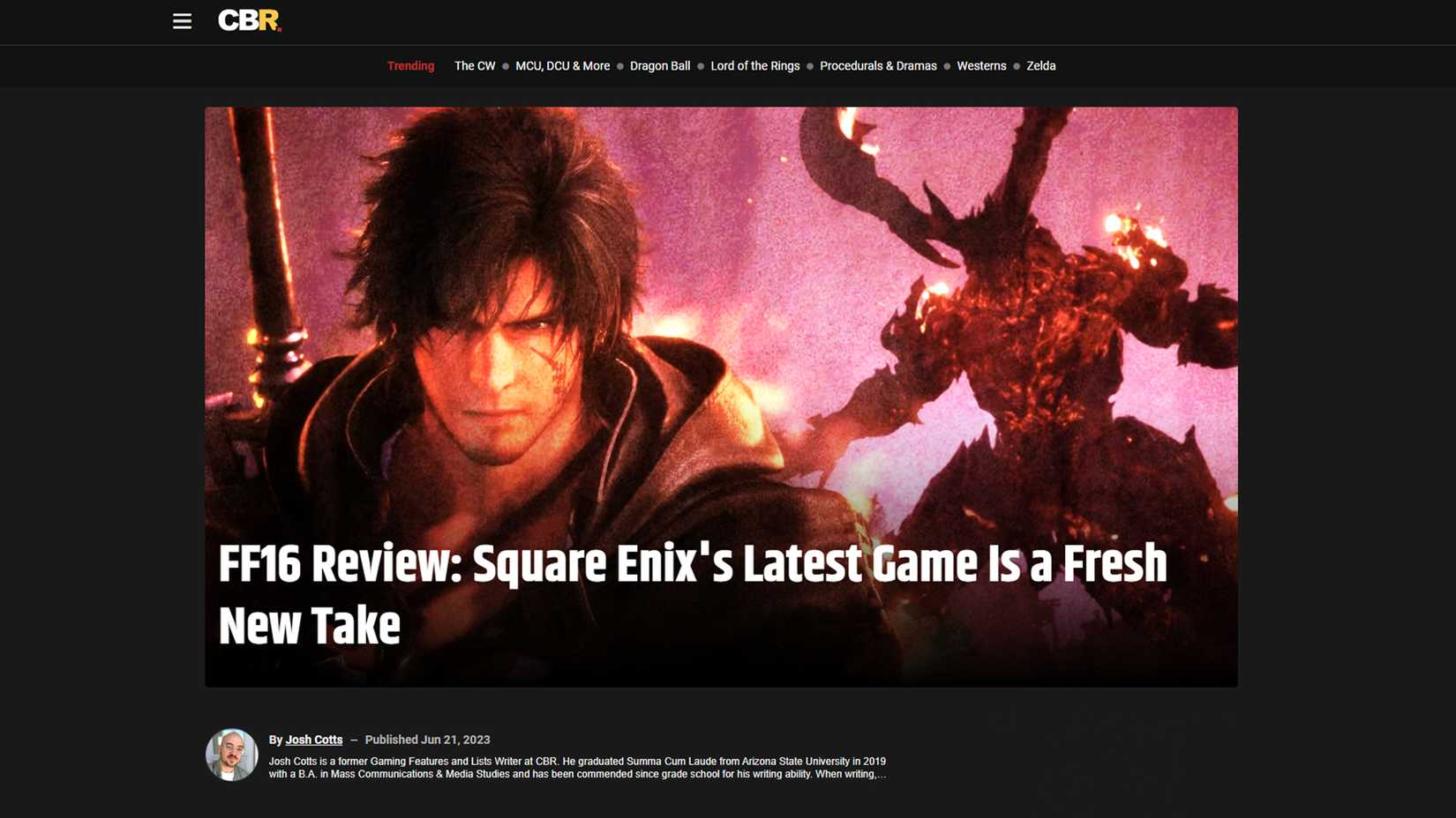 Final Fantasy 16 Review CBR