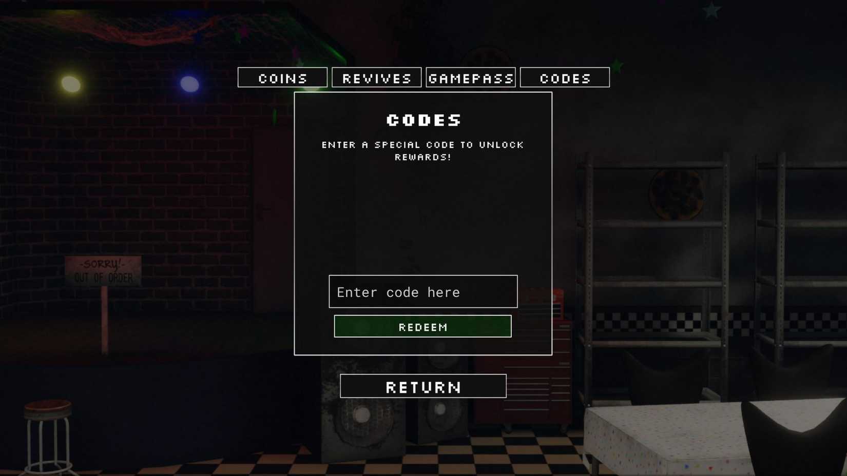 FNAF: Eternal Nights Codes