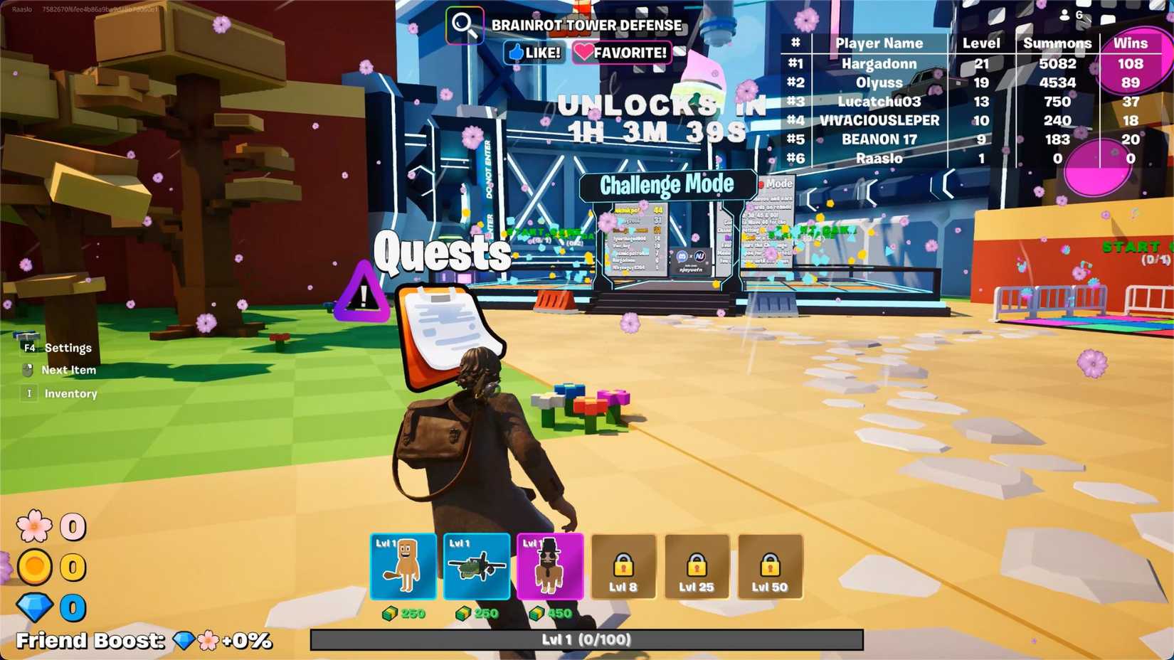 Brainrot Tower Defense player