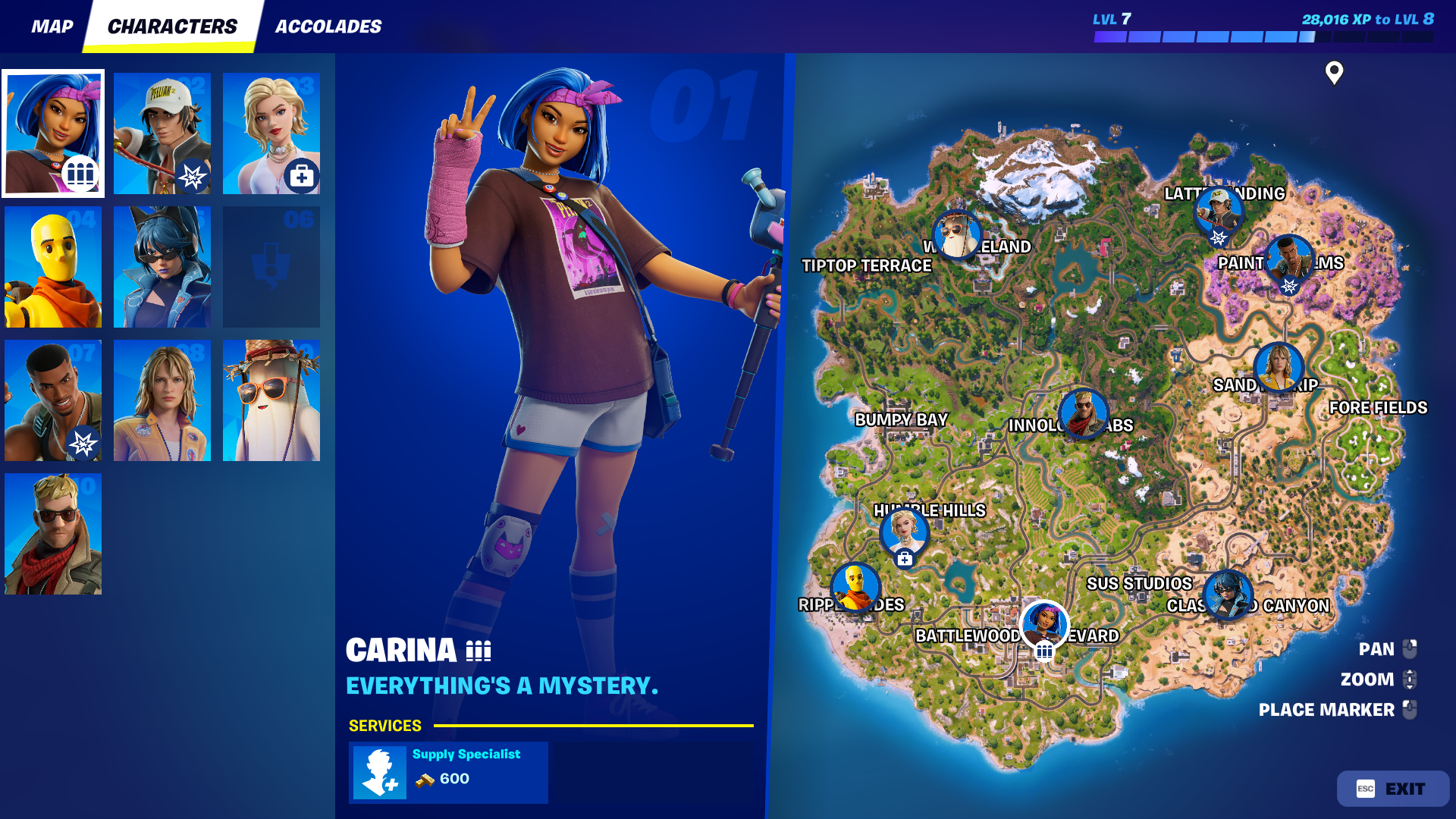 Fortnite: NPC Map Locations