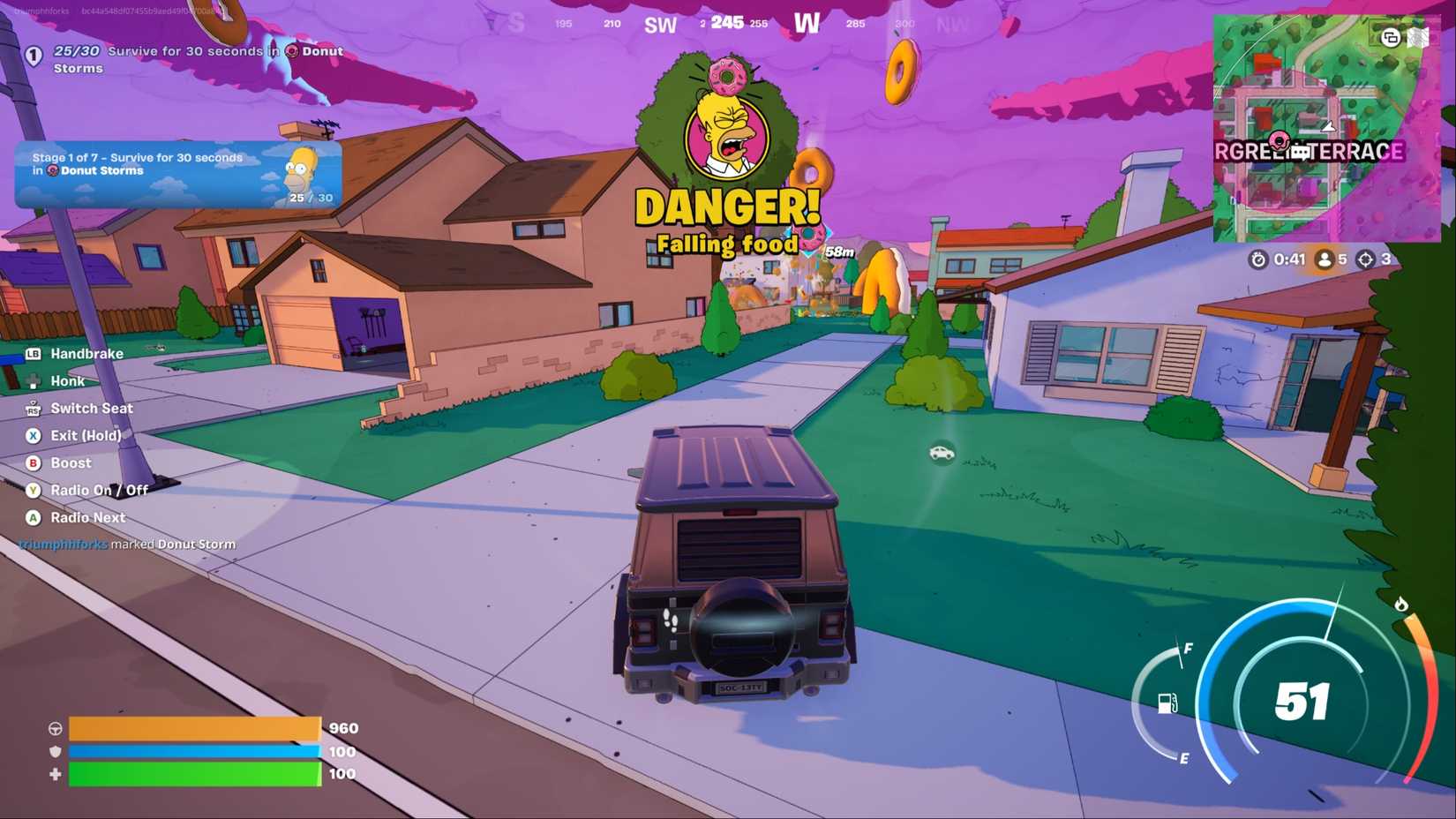 fortnite danger falling food donut storm