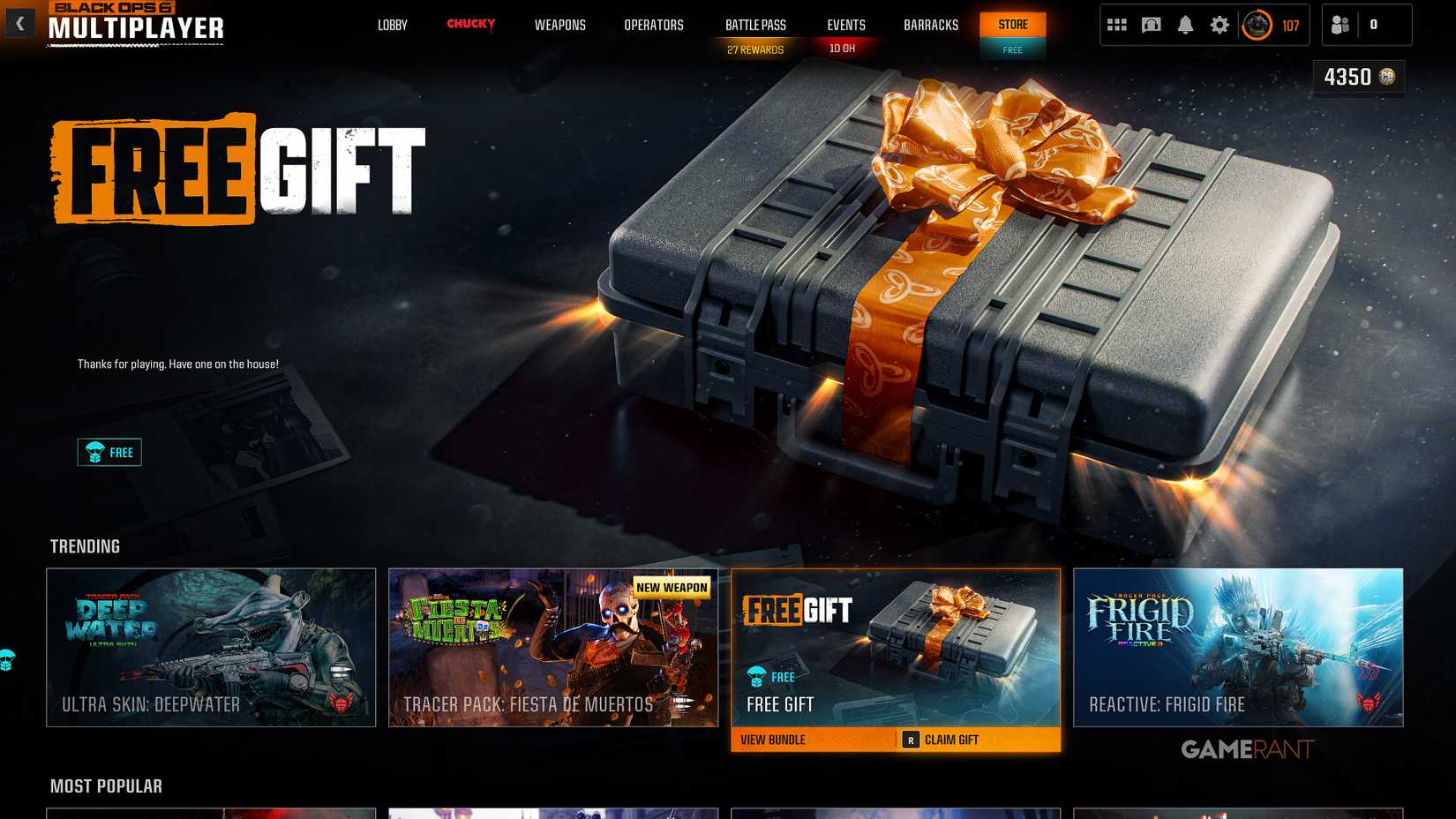 Free Gift in Black Ops 6