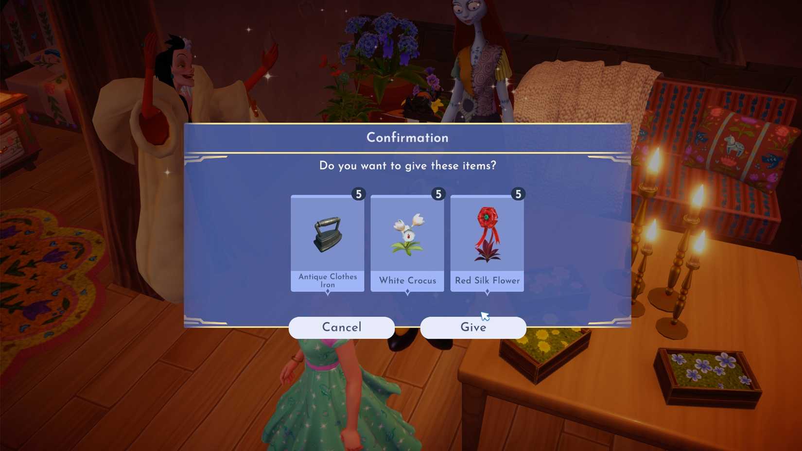 give daisy the materials in ddv disney dreamlight valley