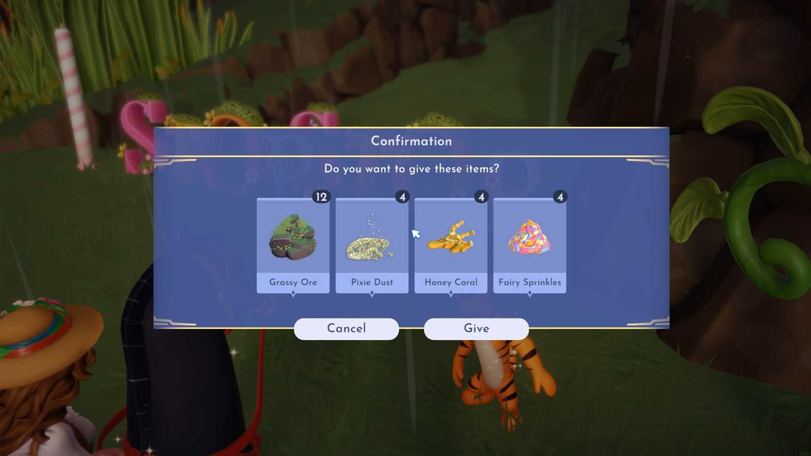 give tigger materials in ddv disney dreamlight valley