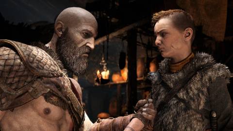 God Of War - Kratos talking to Atreus