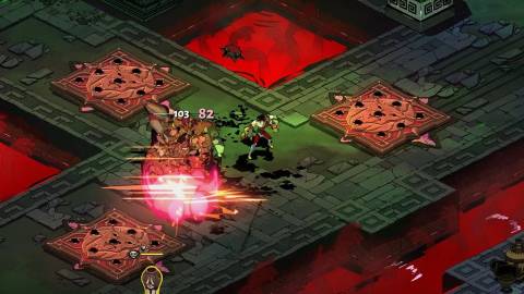 Hades Zagreus fighting enemies with the Twin Fists of Malphon