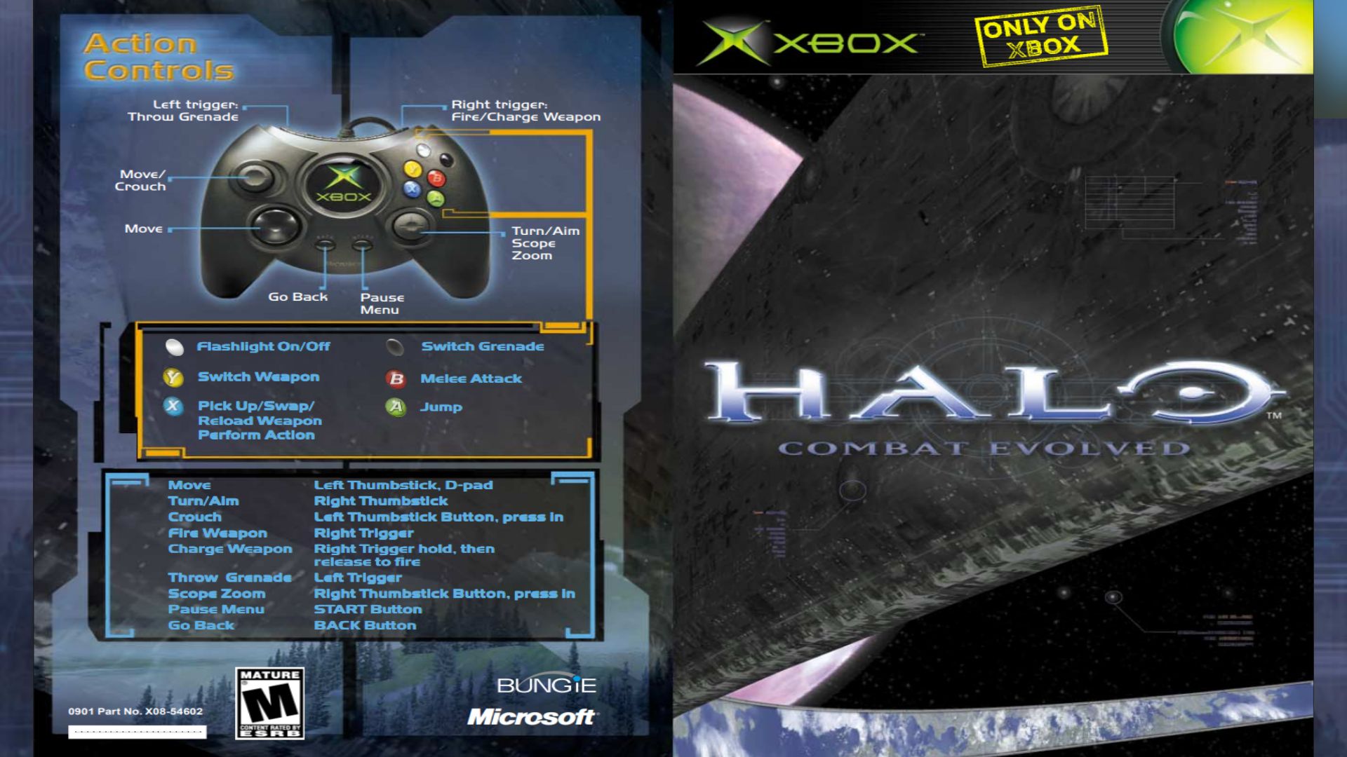 Manual from the original Halo: Combat Evolved