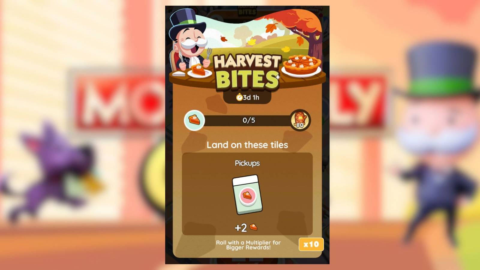 harvest bites monopoly go