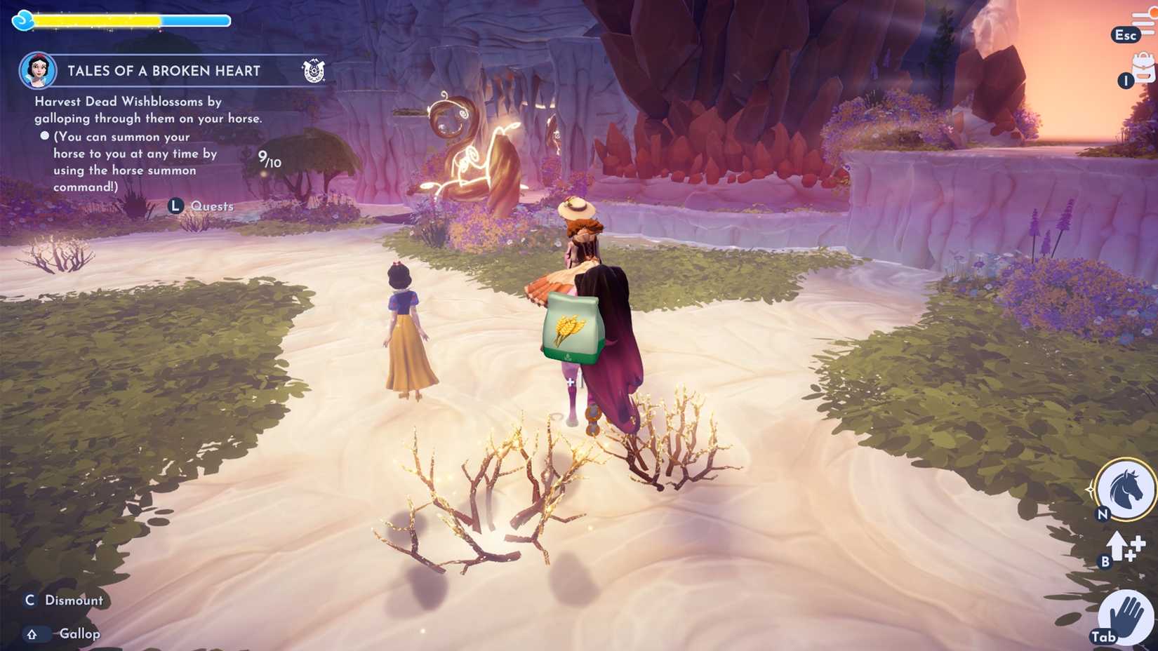 harvest dead wishblossom in ddv disney dreamlight valley