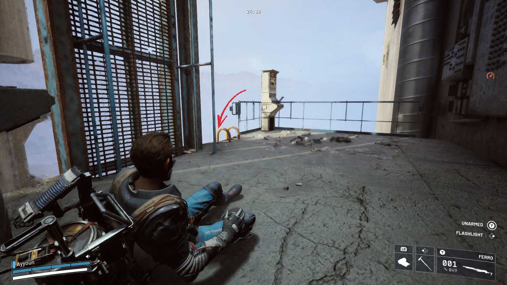 Desça a escada até Floodgates, ARC Raiders. Calças Mais Duráveis em ARC Raiders – Guia Dropraro