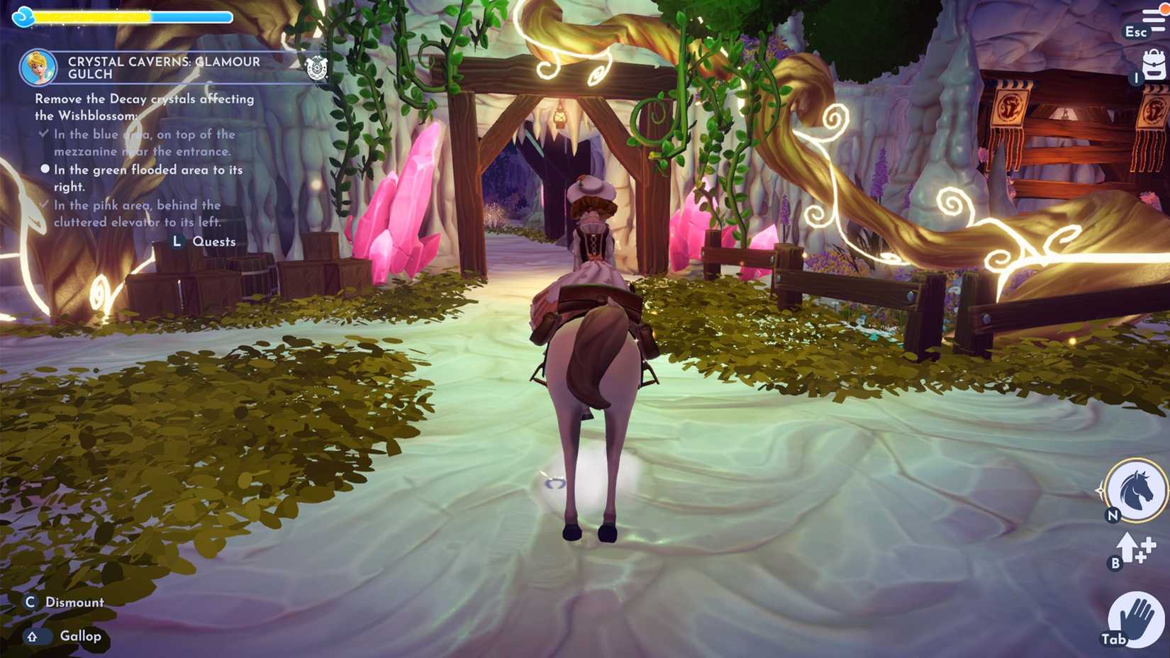 head to the glamour gulch green area in ddv disney dreamlight valley