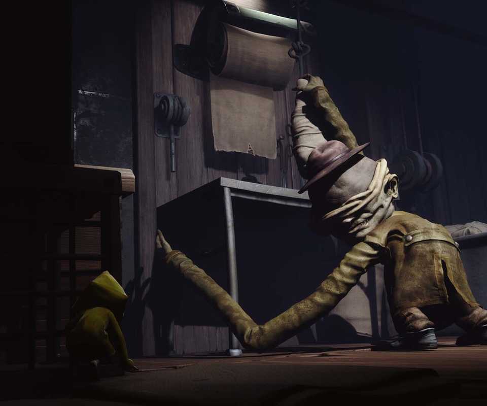 Hiding from an enemy in Little Nightmares (2017)
