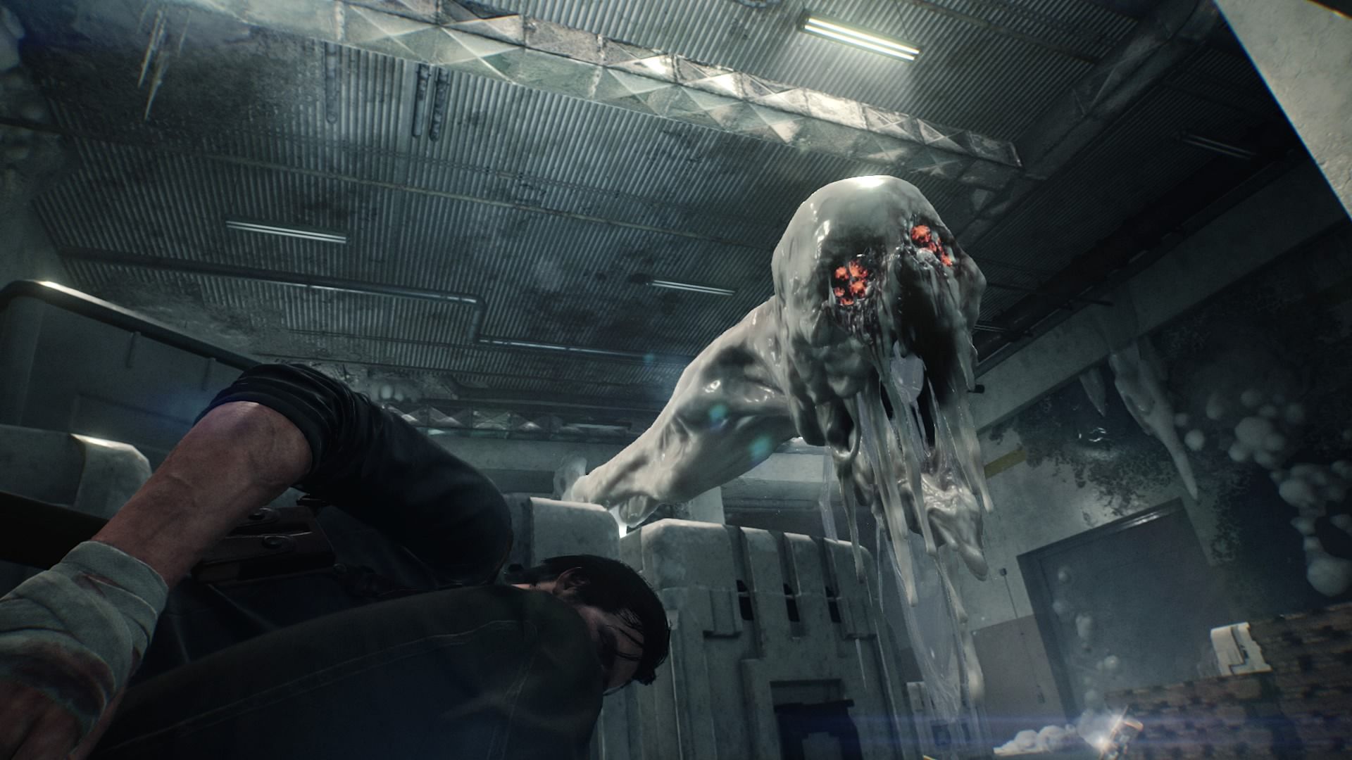 Hiding from an enemy in The Evil Within 2