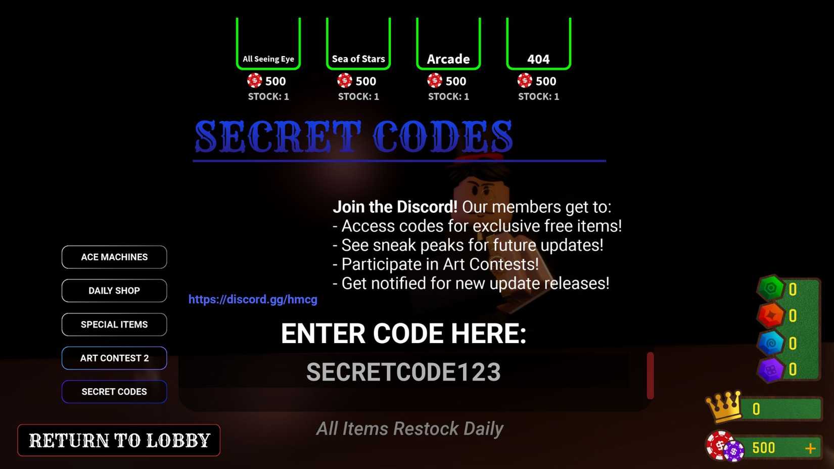 Hitman card game code tab