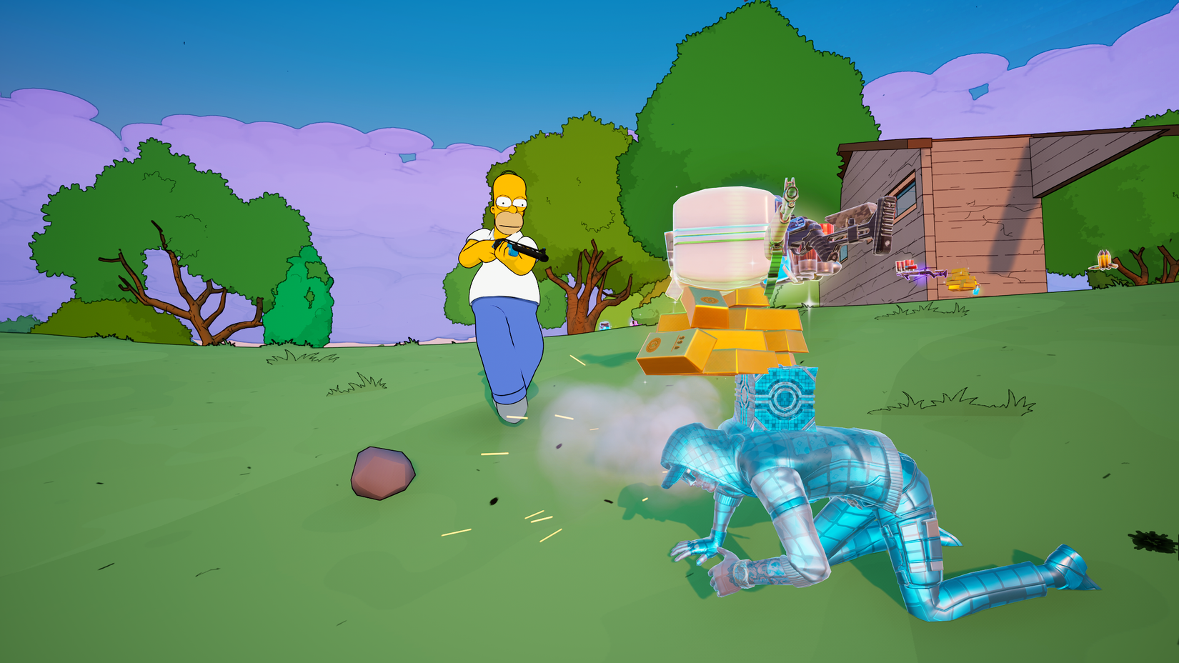 Homer elimina um jogador inimigo