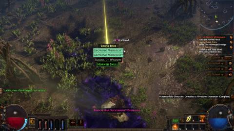 horned skull growing wombgift in path of exile