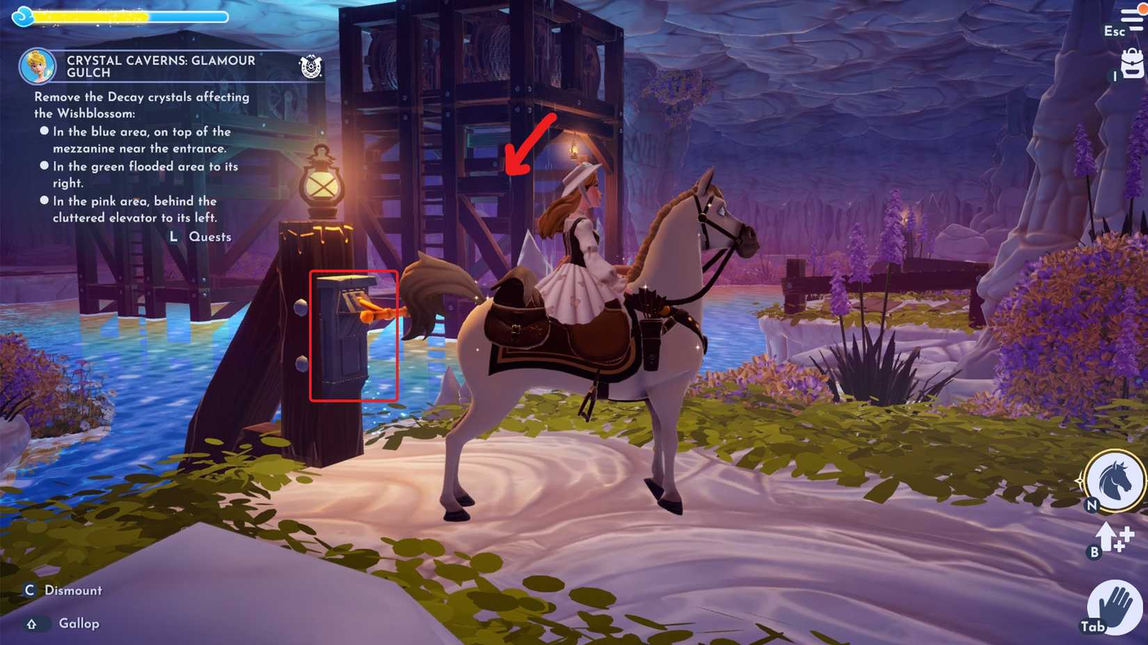 how to solve crystal cavern glamour gulch blue area 1 in ddv disney dreamlight valley