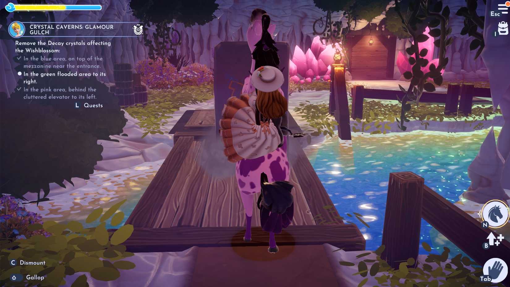 how to solve crystal cavern glamour gulch green area 2 in ddv disney dreamlight valley