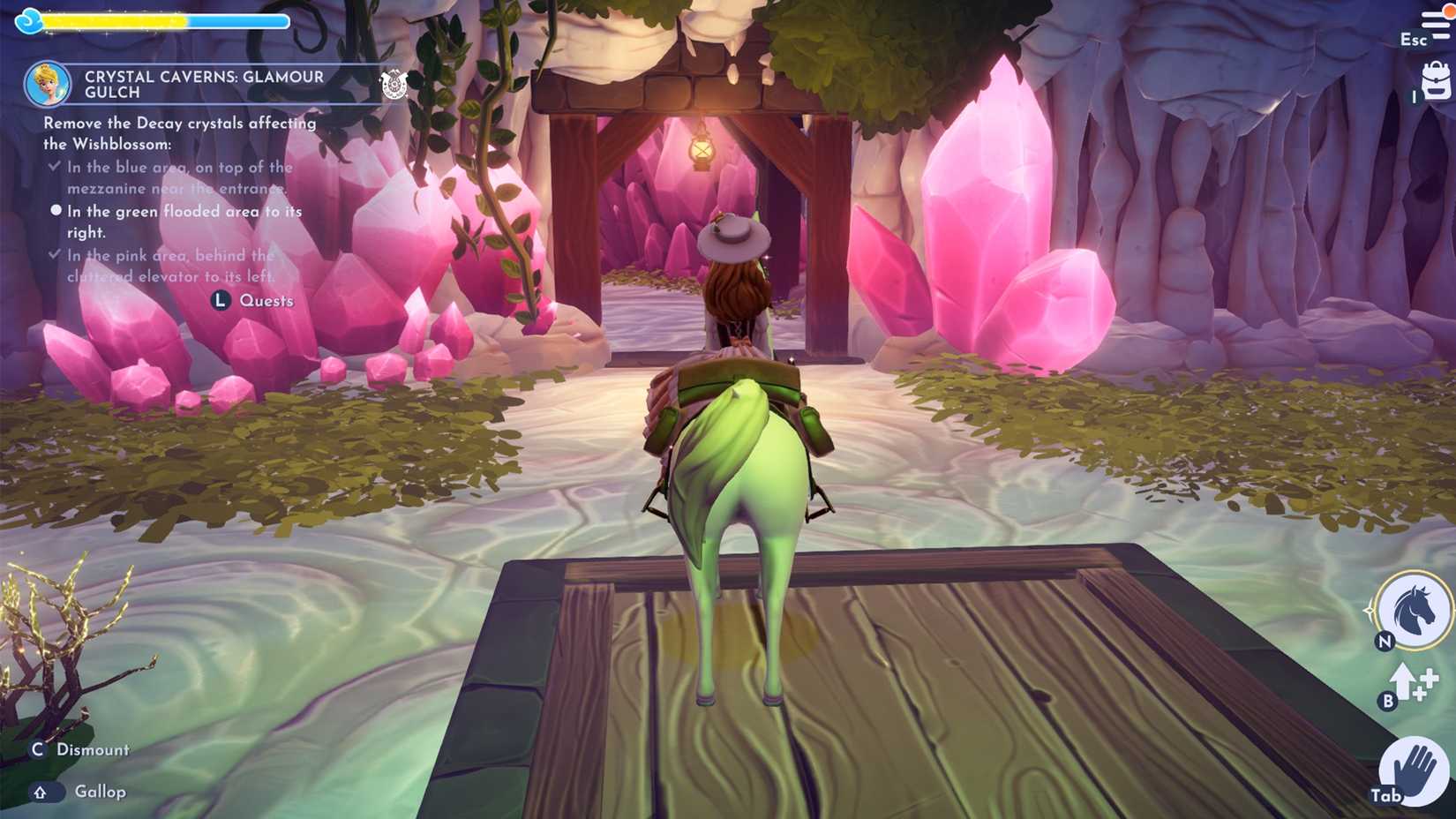 how to solve crystal cavern glamour gulch green area 3 in ddv disney dreamlight valley