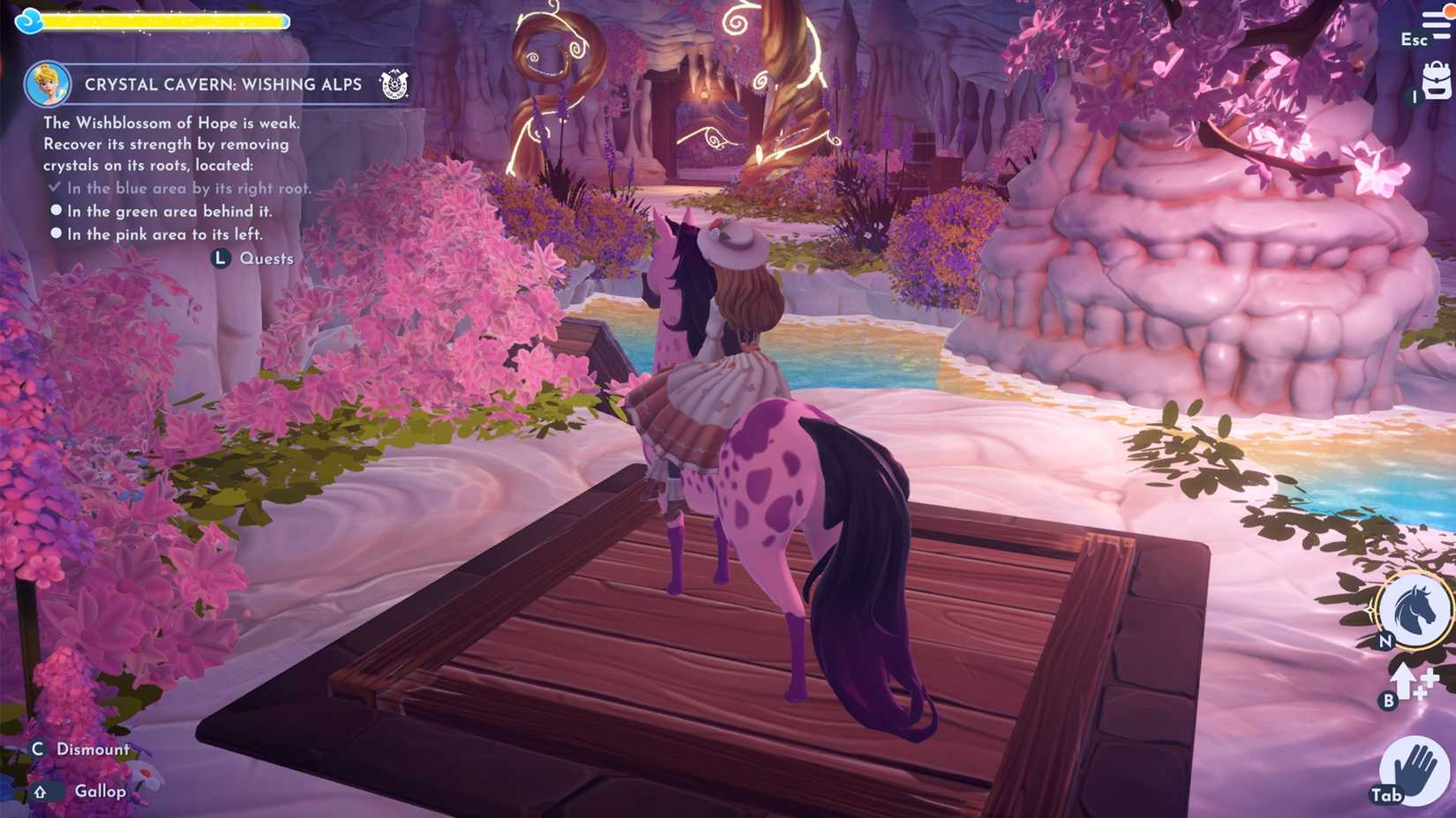 como resolver a caverna de cristal desejando alpes área rosa 2 em ddv disney dreamlight Valley