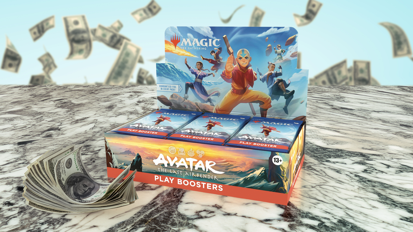 mtg-magic-the-gathering-avatar-the-last-airbender-atla-tla-set-most-expensive-cards-borderless-showcase-foil-neon-ink-raised-foil-headliner-value-5000-dollars-avatar-aang