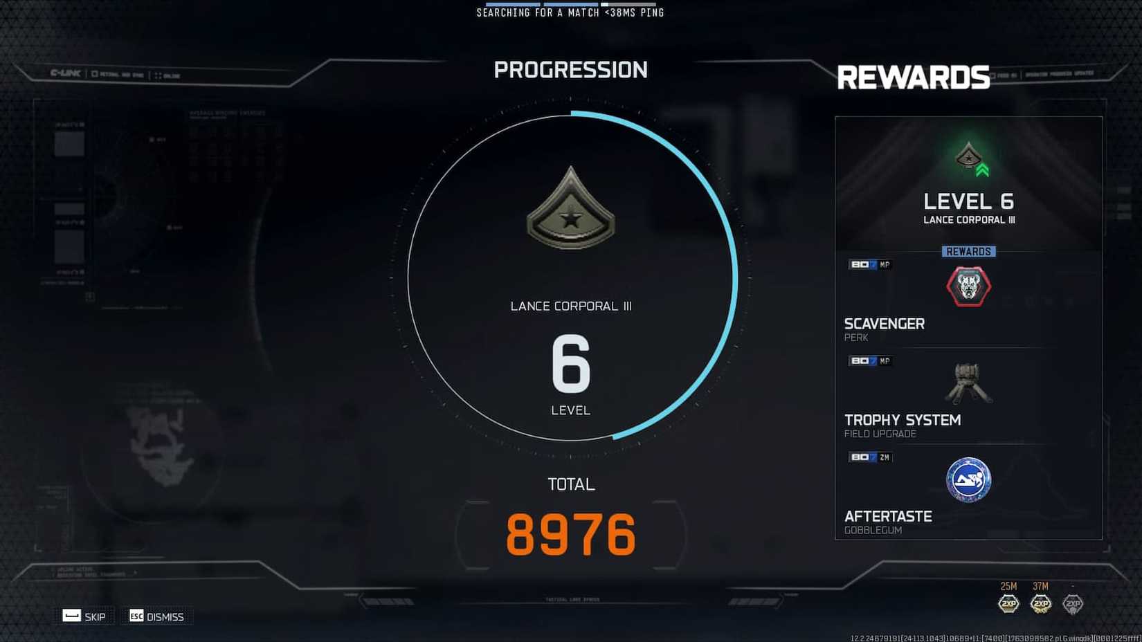 COD BO7 XP and Progression screen