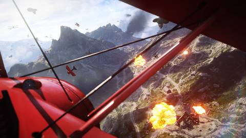 In a plane fight in Battlefield 1