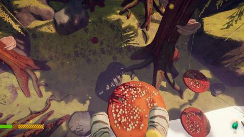 Jumping on a Big Red Mushroom in PEAK