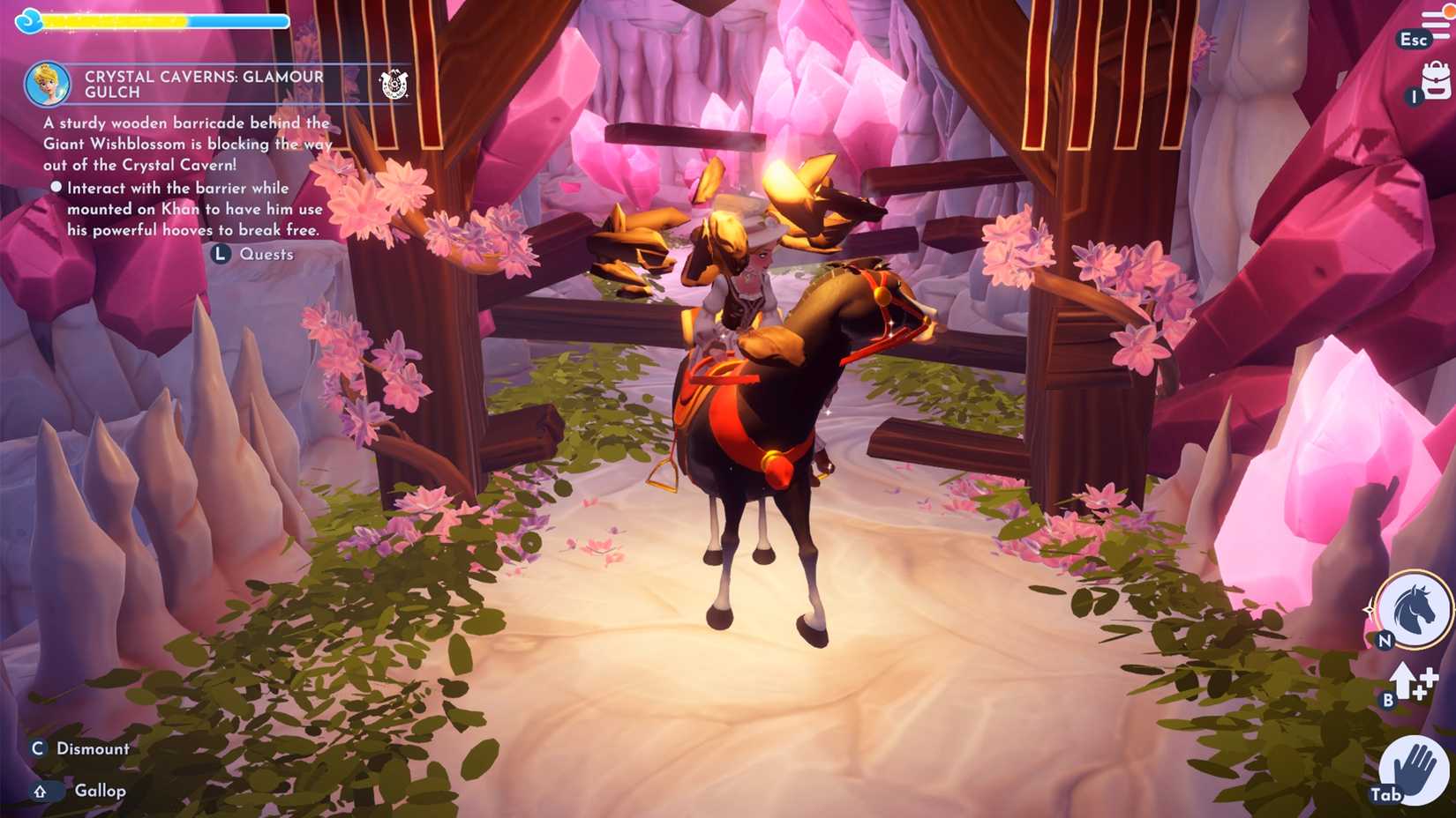 khan kicking the barricade in ddv disney dreamlight valley