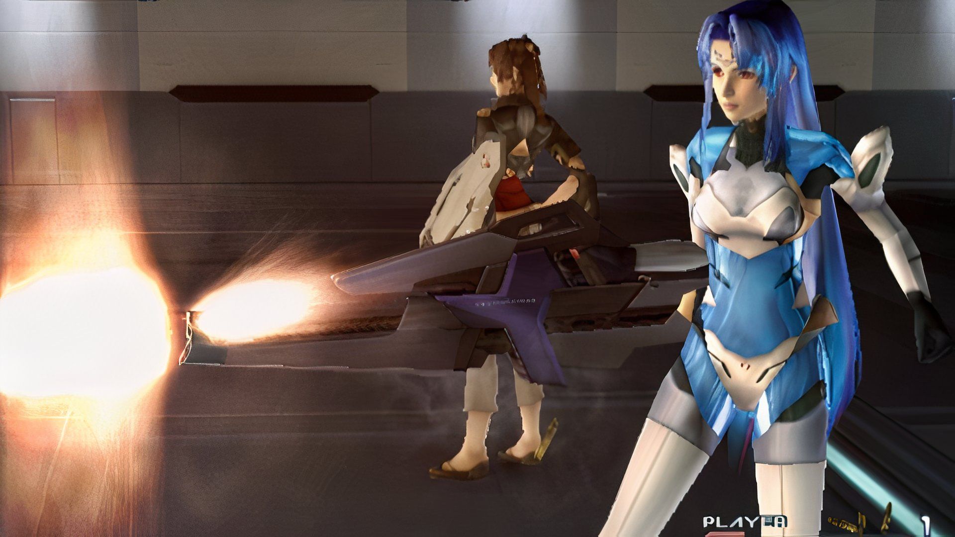 KOS-MOS attacking in battle in Xenosaga Episode 2 Jenseits Von Gut Und Bose