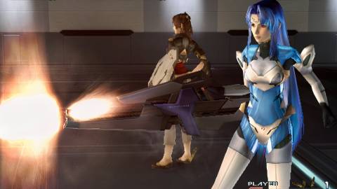 KOS-MOS attacking in battle in Xenosaga Episode 2 Jenseits Von Gut Und Bose
