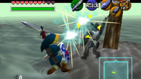 Link fighting Dark Link in the Water Temple - The Legend Of Zelda Ocarina Of Time
