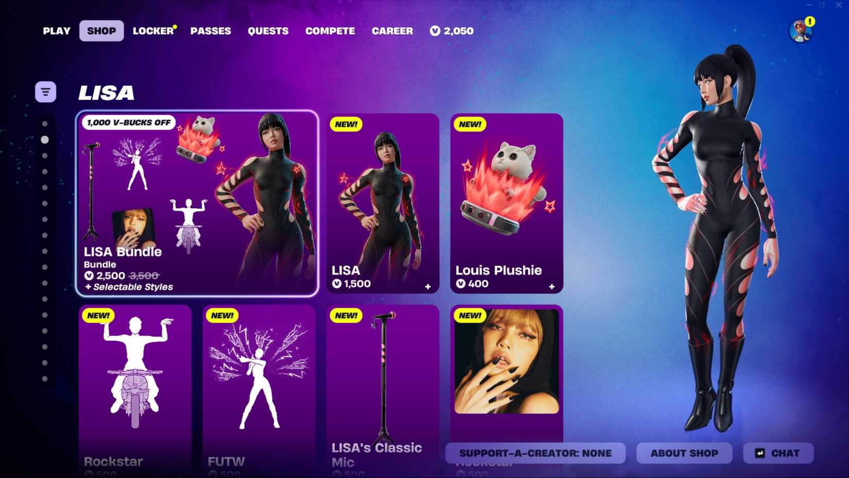 lisa item shop page fortnite