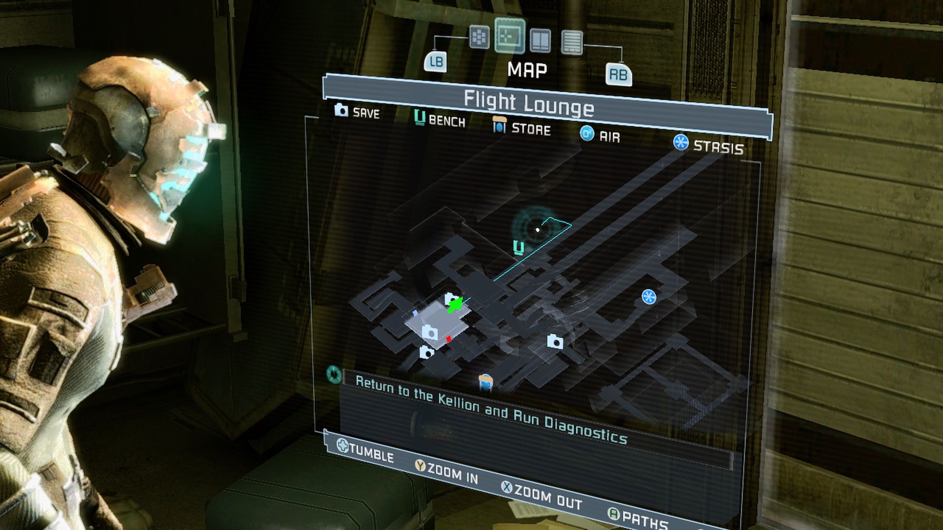 Looking at a map in Dead Space (2008)