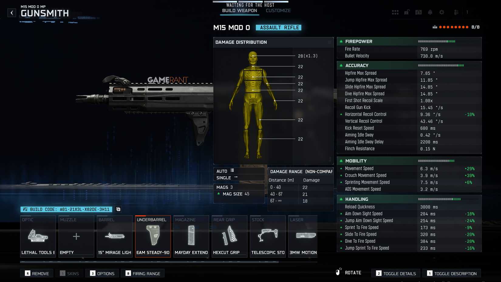M15 MOD 0 Loadout Benefits