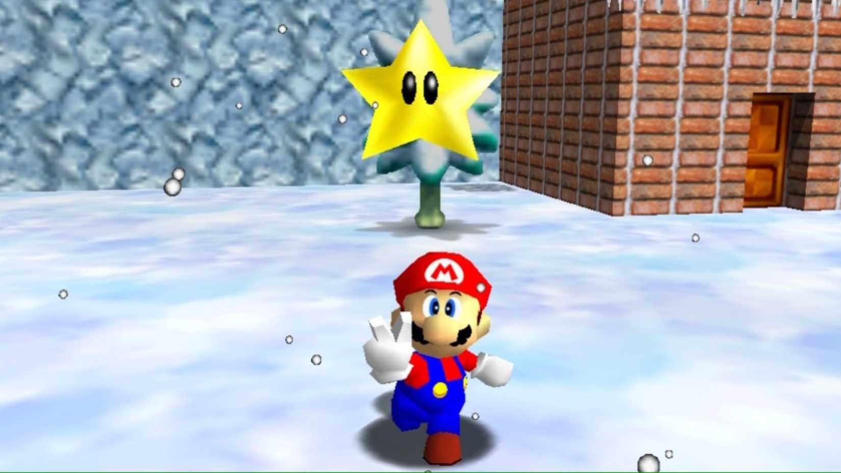 Mario getting a star in Super Mario 64