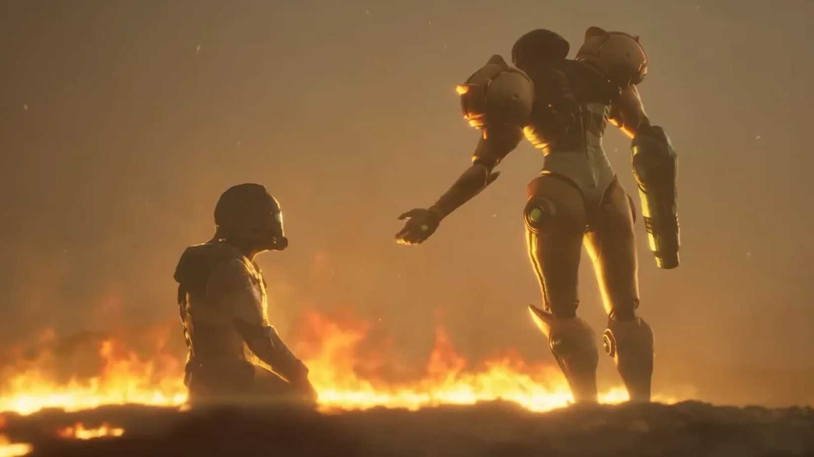 Metroid Prime 4 Beyond Samus Aran Galactic Federation Trooper Fire