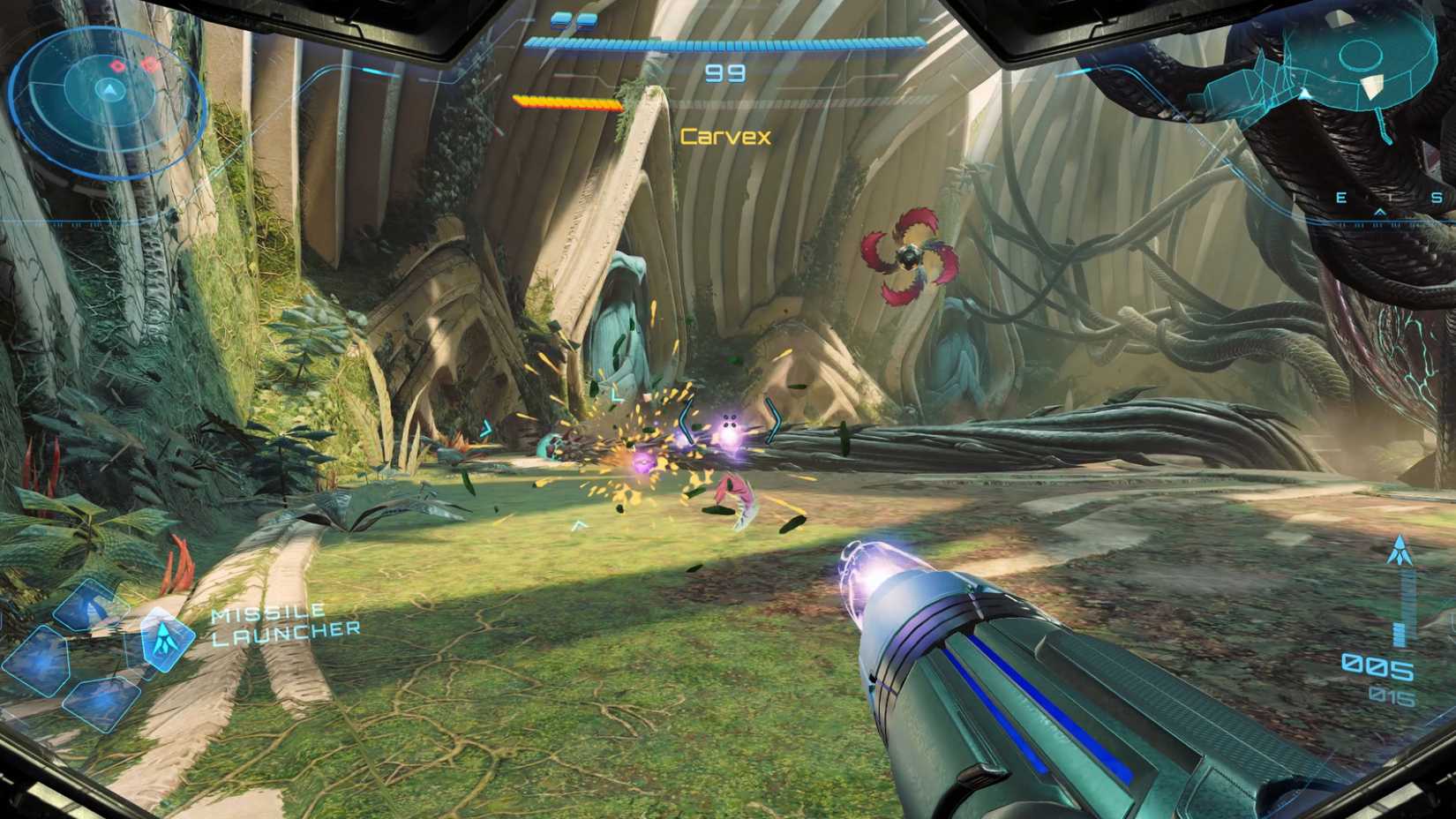 Metroid Prime 4 Carvex Boss Fight projectiles