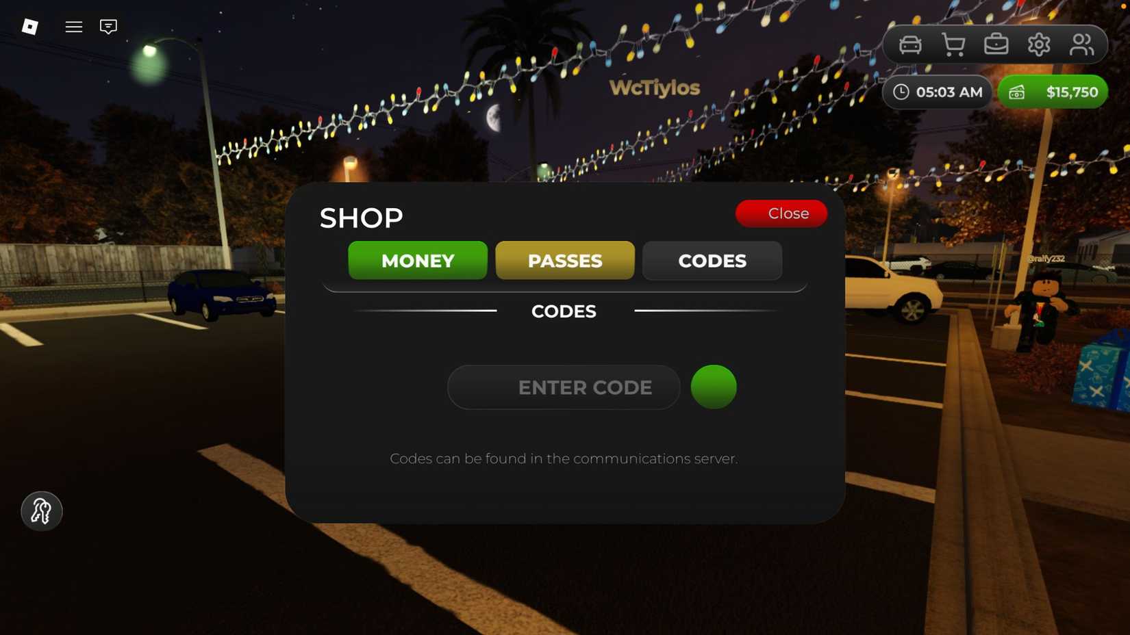 Mojave Valley the codes tab