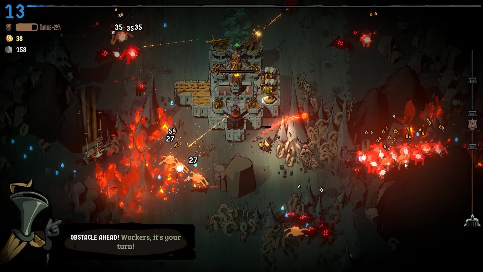 monsters are coming rock and road obstacle ahead