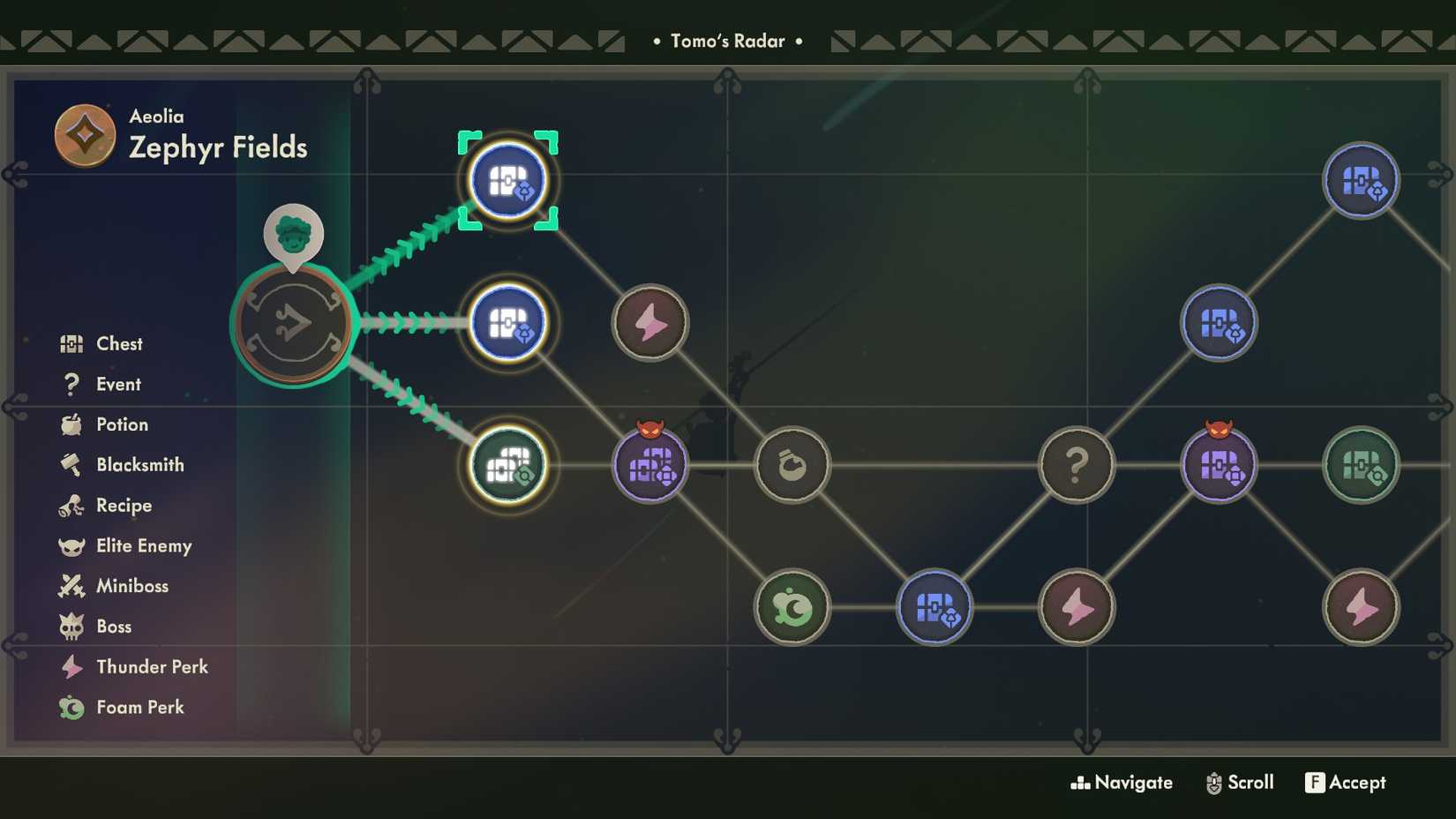 A map of a run in Moonlighter 2