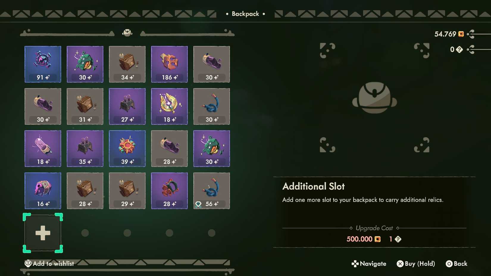 Purchasing a bag slot in Moonlighter 2