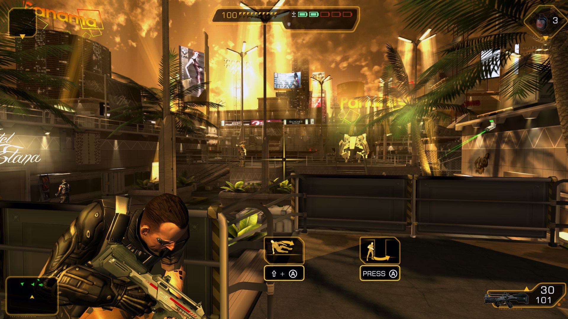 Official screenshot of the game's cover mechanics - Deus Ex The Fall