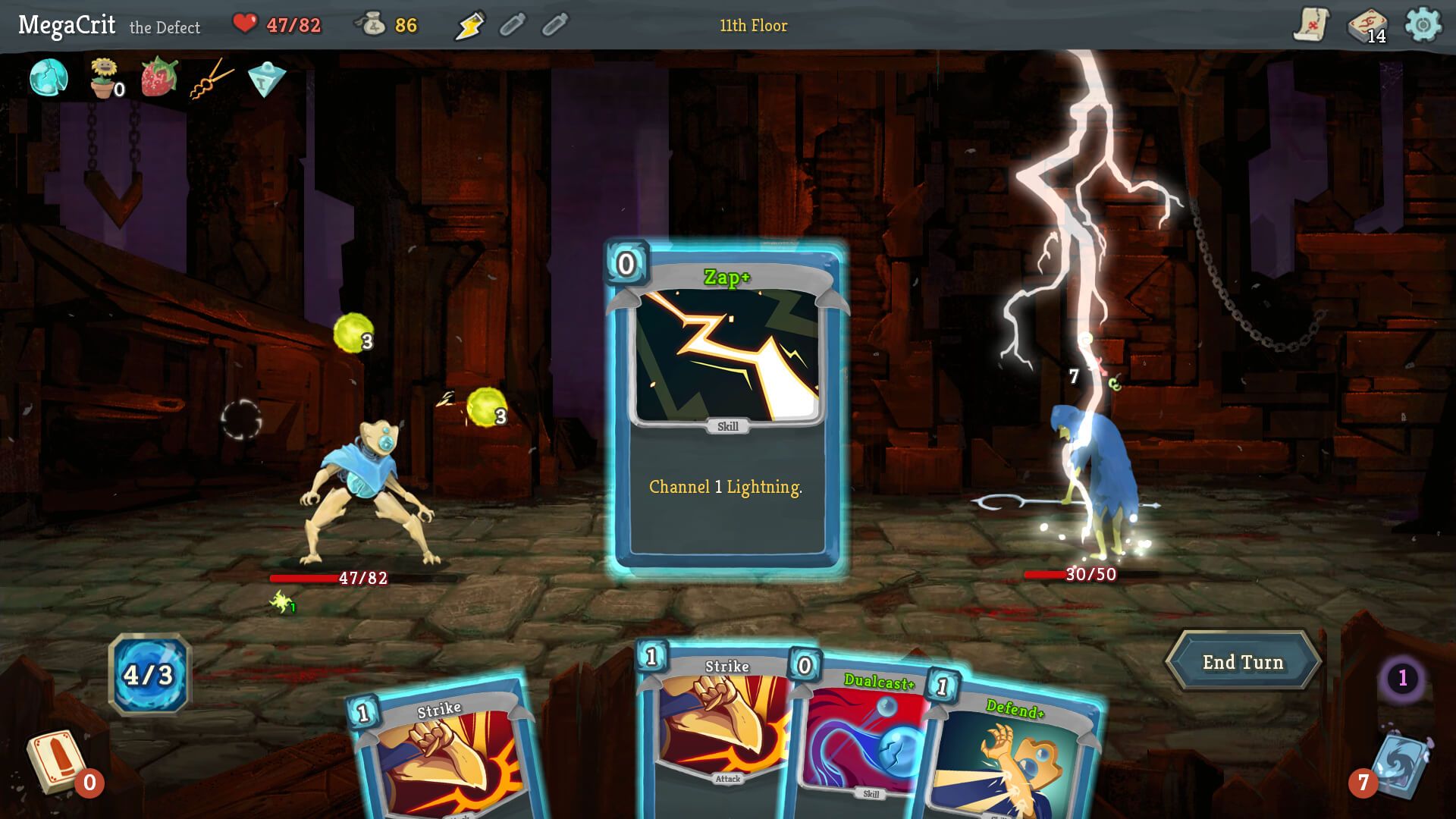 Playing a match in Slay The Spire (2019)