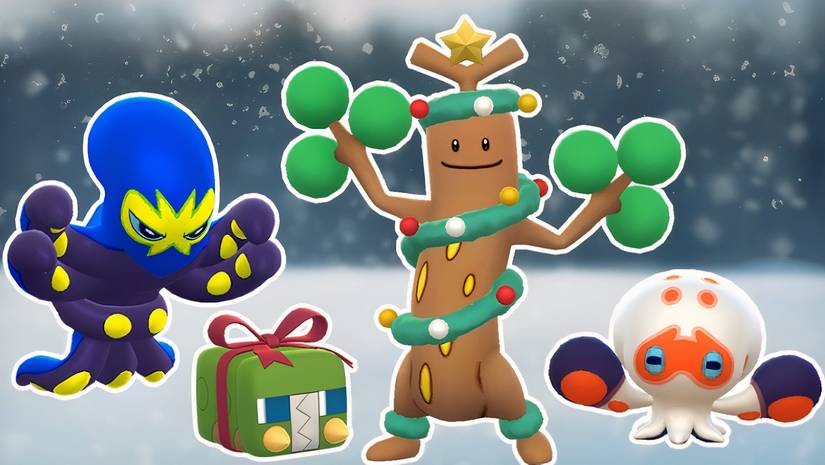 Ilustração de Pokémon com tema de inverno em Pokémon GO.