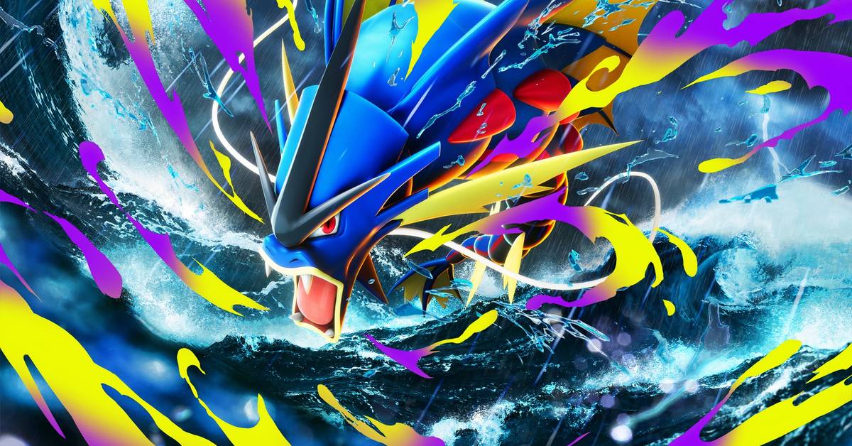 pokemon cards ex mega gyarados M (Full Art) - XY Stock image Mega Gyarados EX Pokemon |
