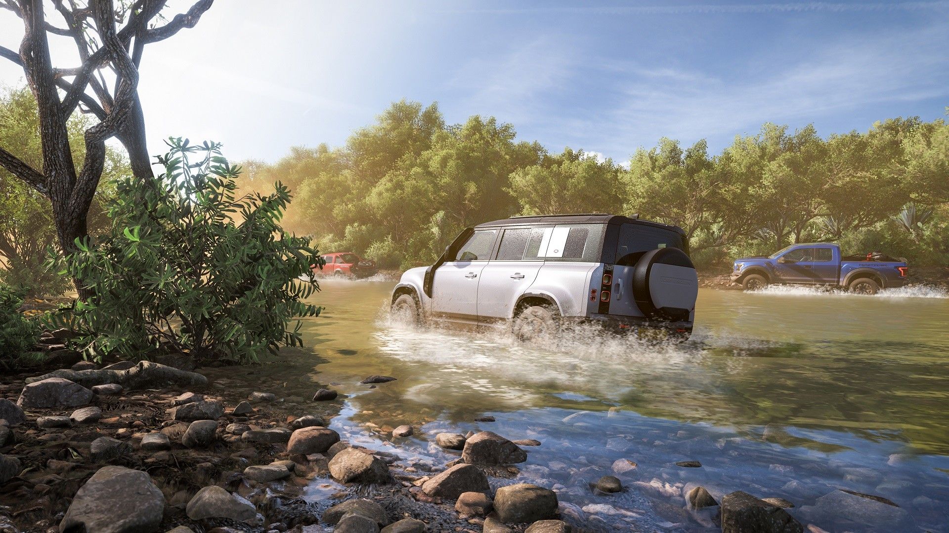 Racing in a river in Forza Horizon 5