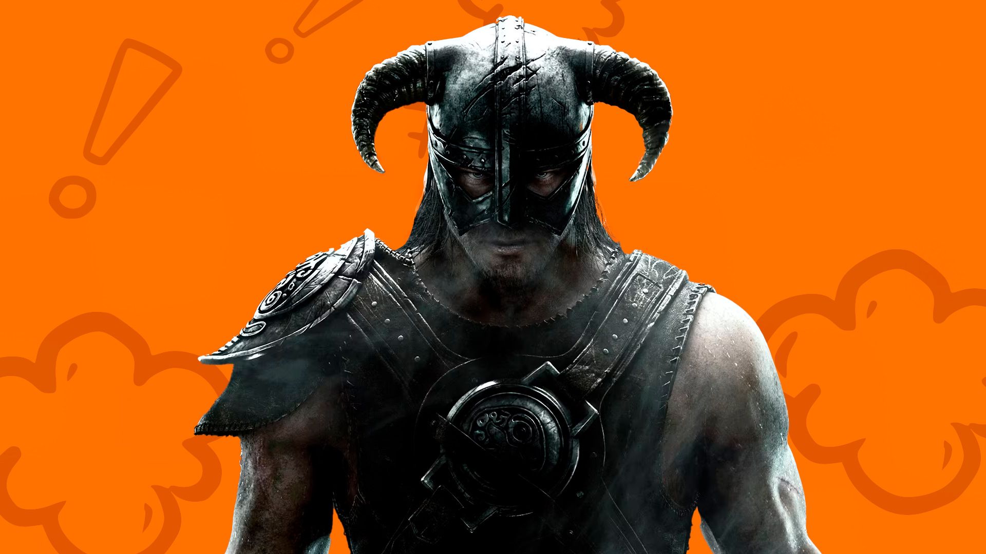 dragonborn on orange background